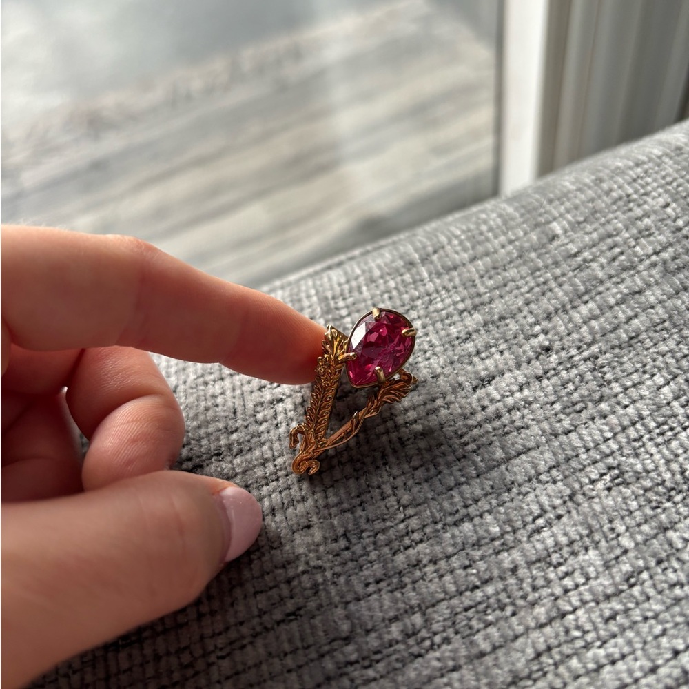 Versace Gold Earrings with Pink Accents - Picture 4 of 7